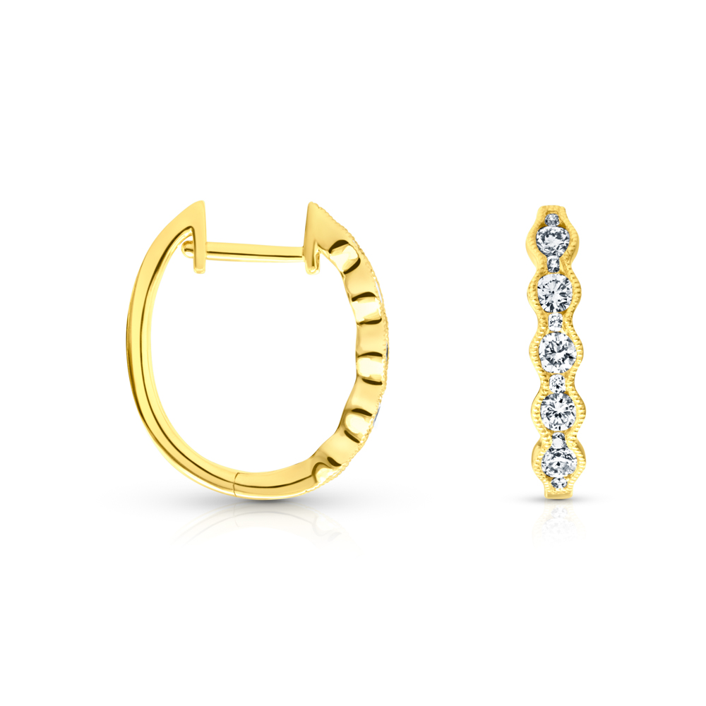 View Diamond Fancy Oval Hoop Earrings