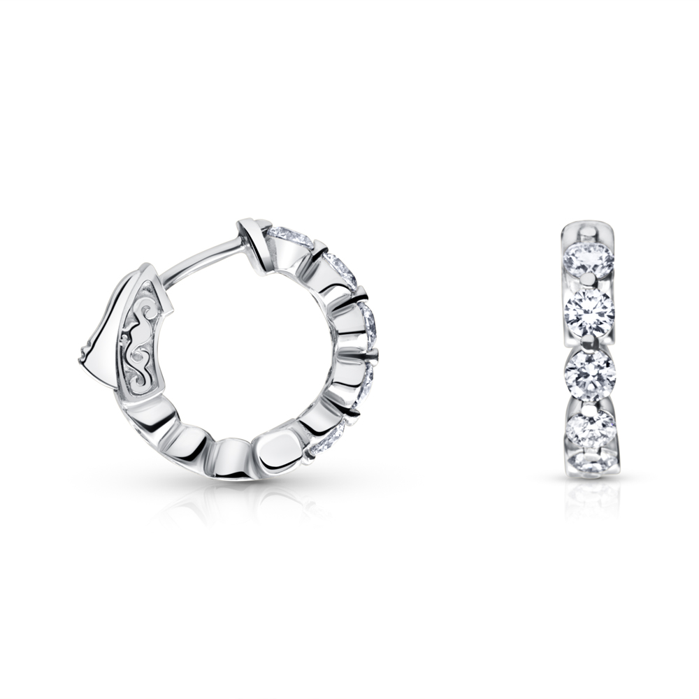 View Diamond Hoop Earrings