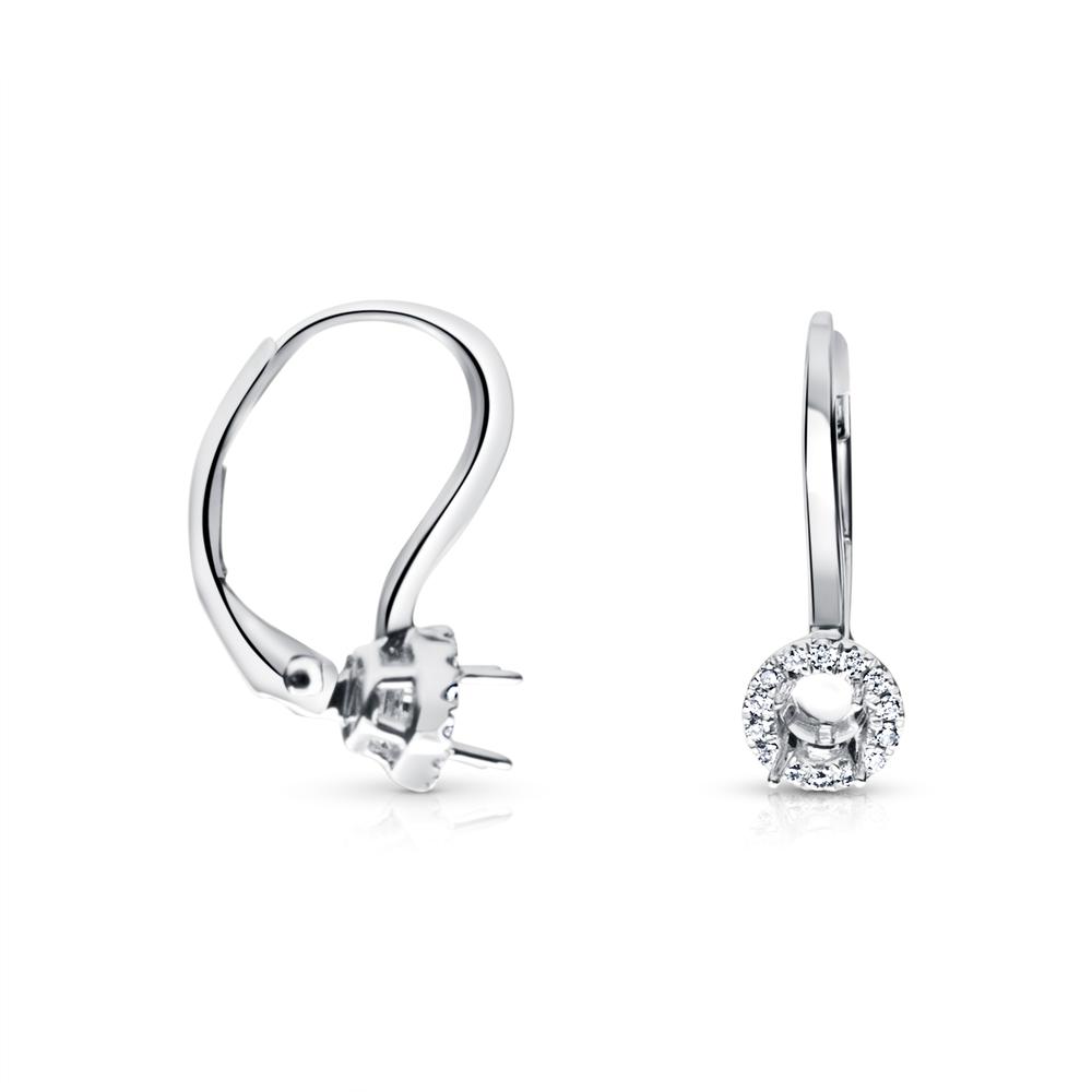 View Diamond Halo Semi Mount Earrings For .15Ct