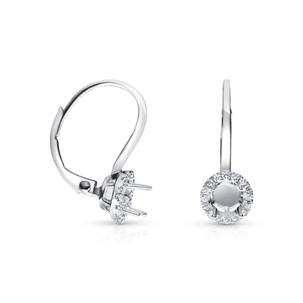 View Diamond Halo Semi Mount Earrings For .35Ct