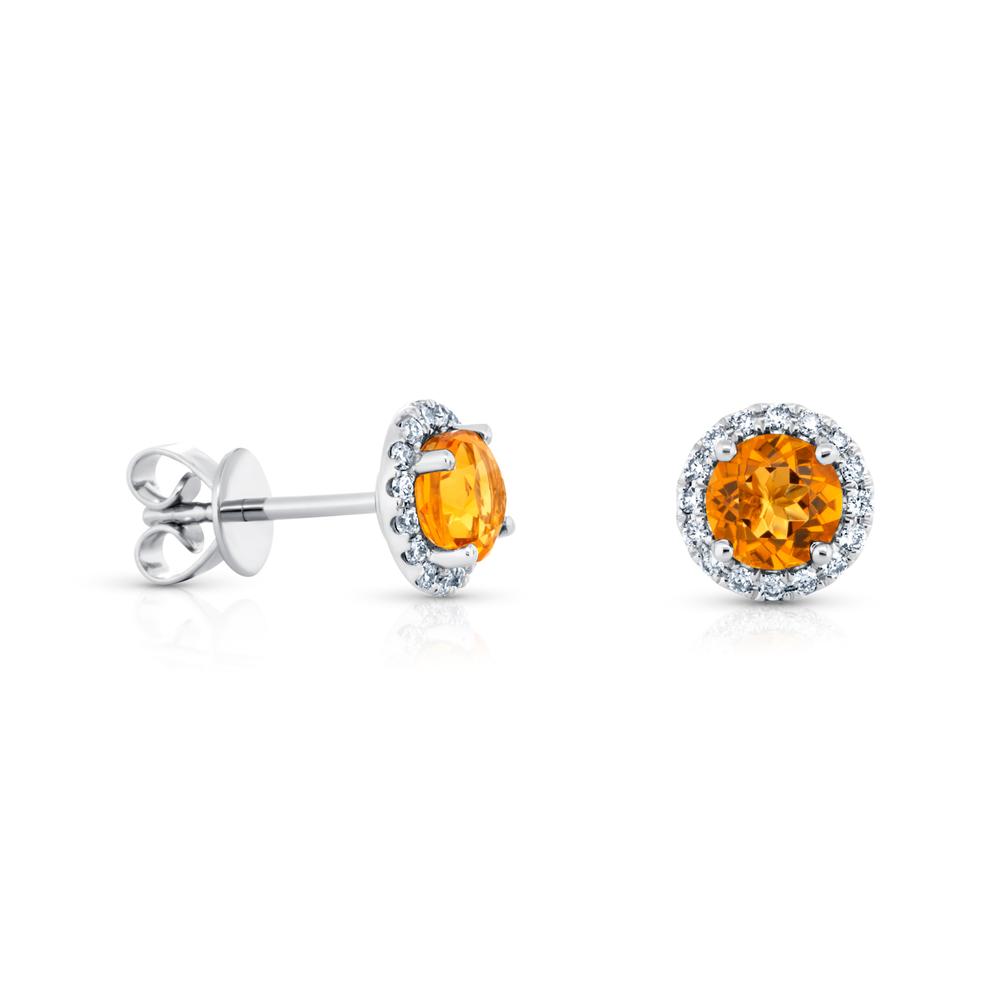 View Madeira Citrine Diamond Halo Earrings