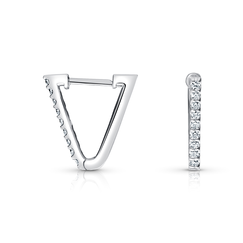 View V Shape Diamond Earrings