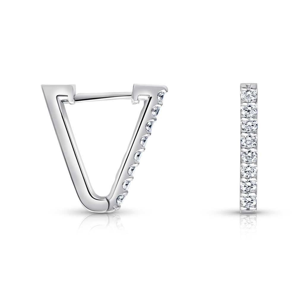 View V Shape Diamond Earrings