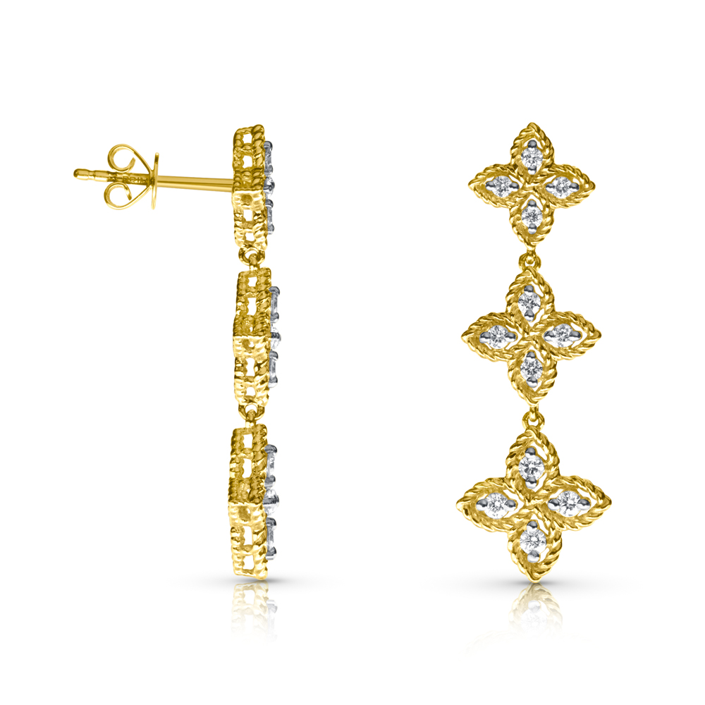 View Diamond Clover 3 Section Earrings