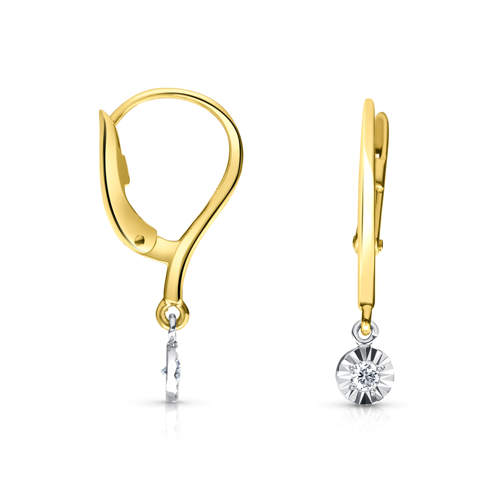 View Diamond Dangle Illusion Head Earrings