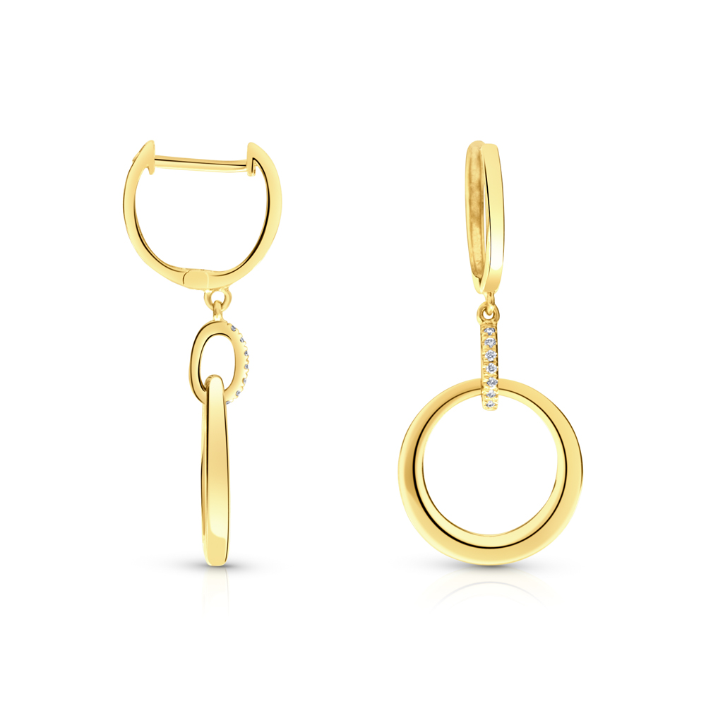 View Diamond Fashion Dangling Hoop Earrings