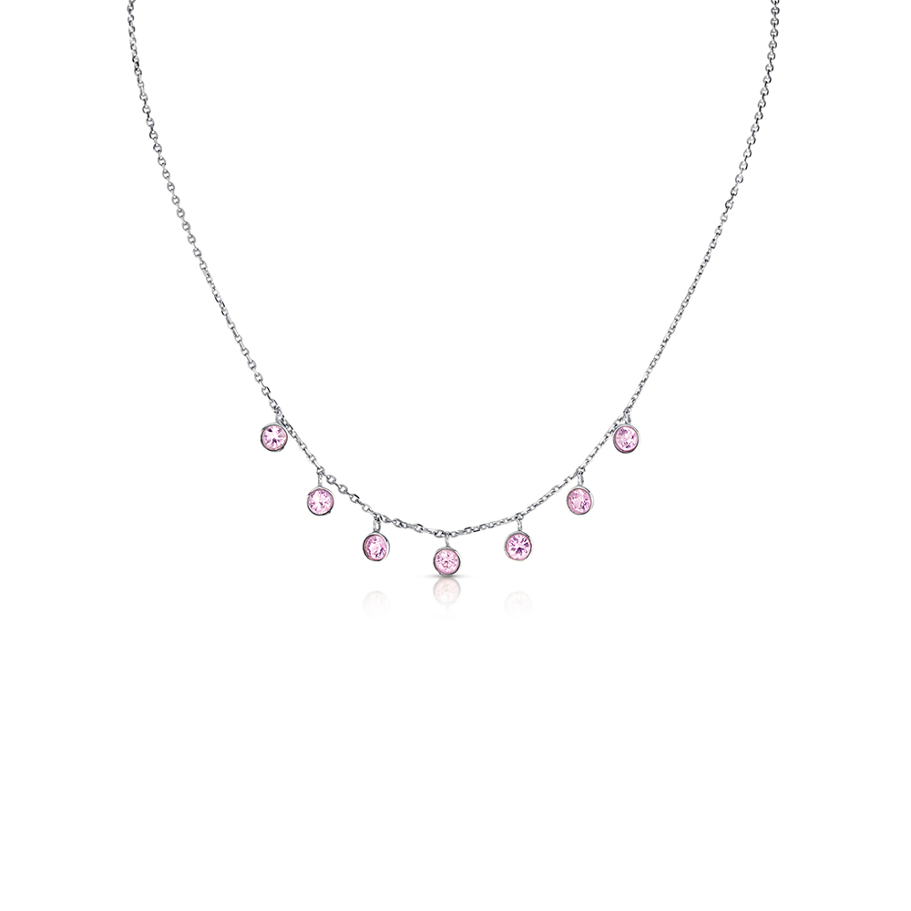 View 7 Pink Sapphire Dangle Necklace