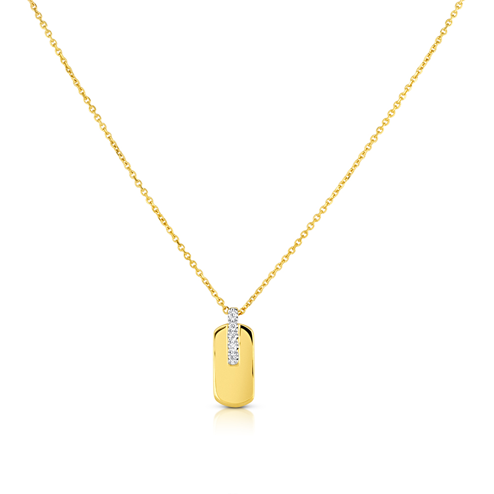 View Diamond Elongated And Bar Mini Pendant With Chain