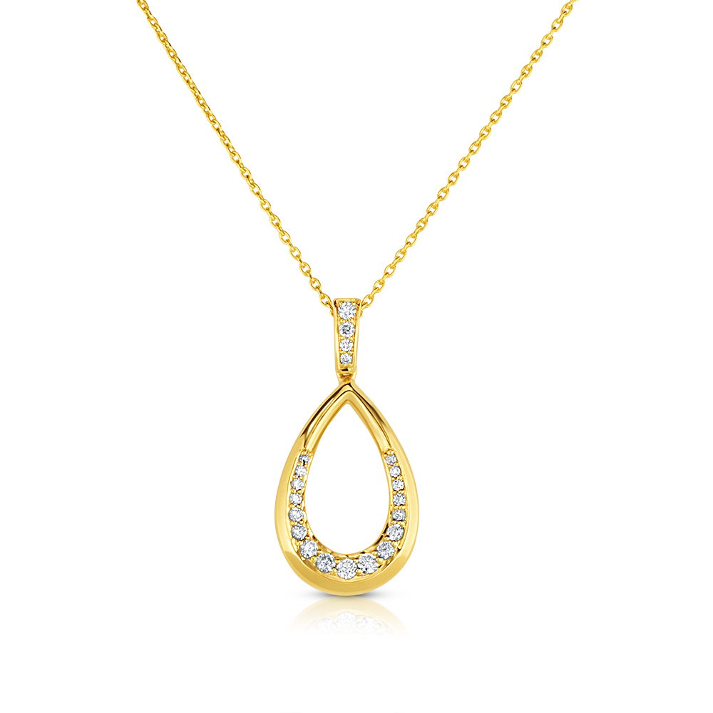 View Diamond Pear Shape Drop Pendant With Chain