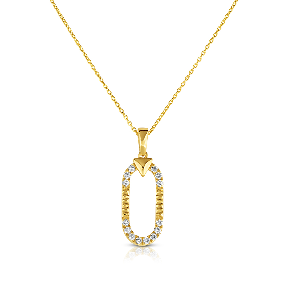 View Diamond Oval Pendant With