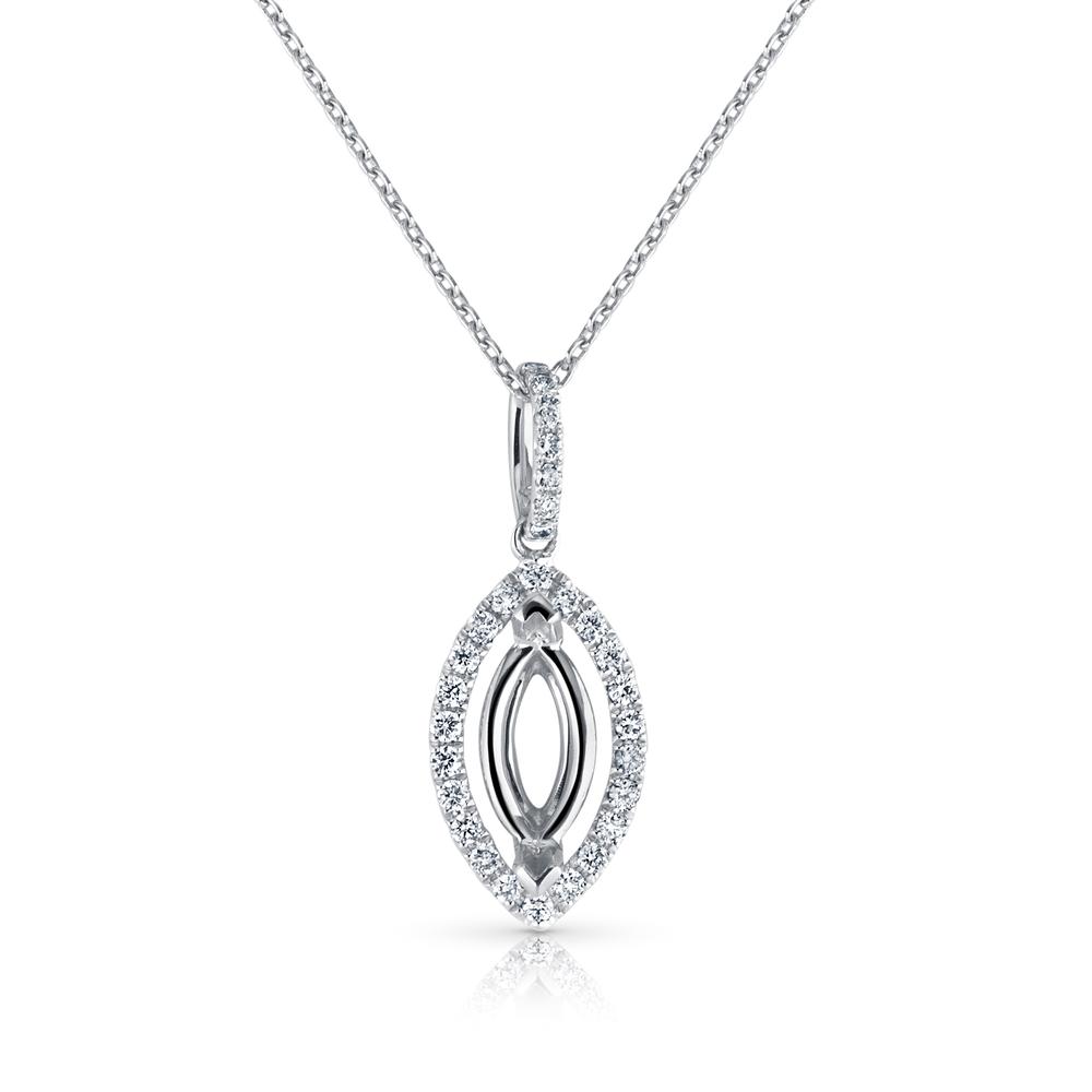 View Diamond Semi Mount Pendant 10x5 Mq. With Chain