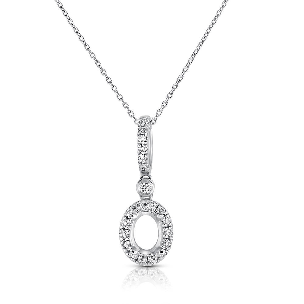 View Diamond Pendant For 7x5 Oval With Chain