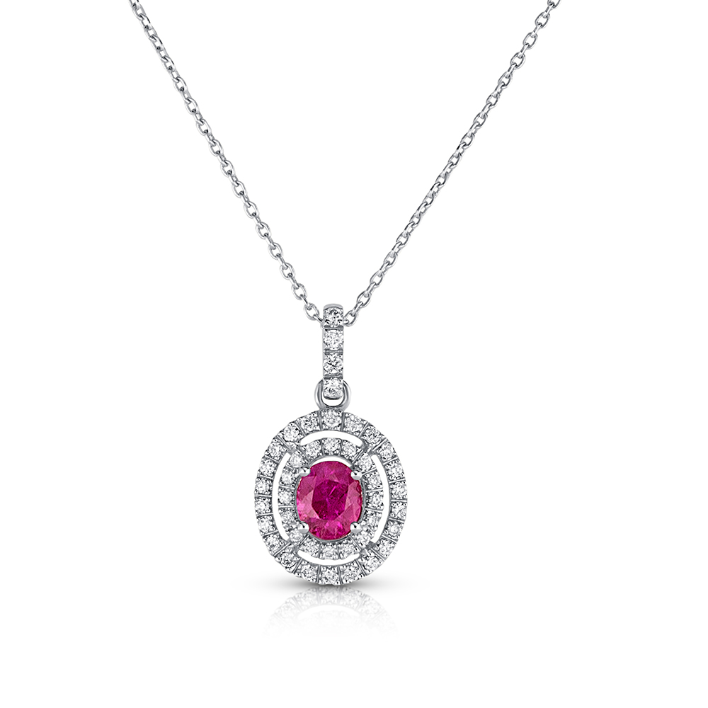 View Ruby and Diamond Pendant With Chain