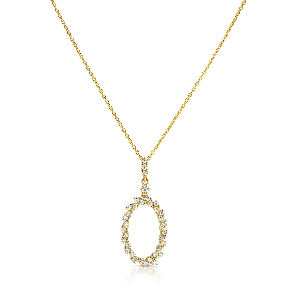 View Diamond Oval Pendant With Chain