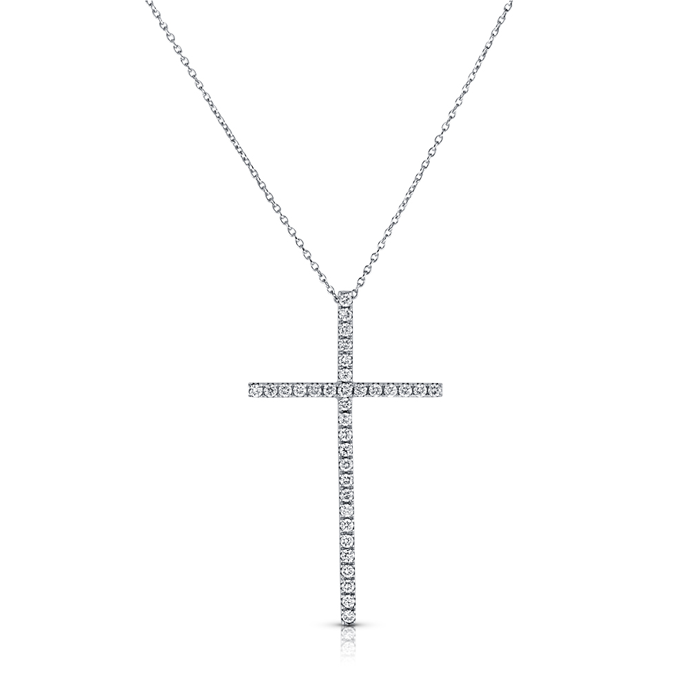 View Large Diamond Cross Pendant With Chain