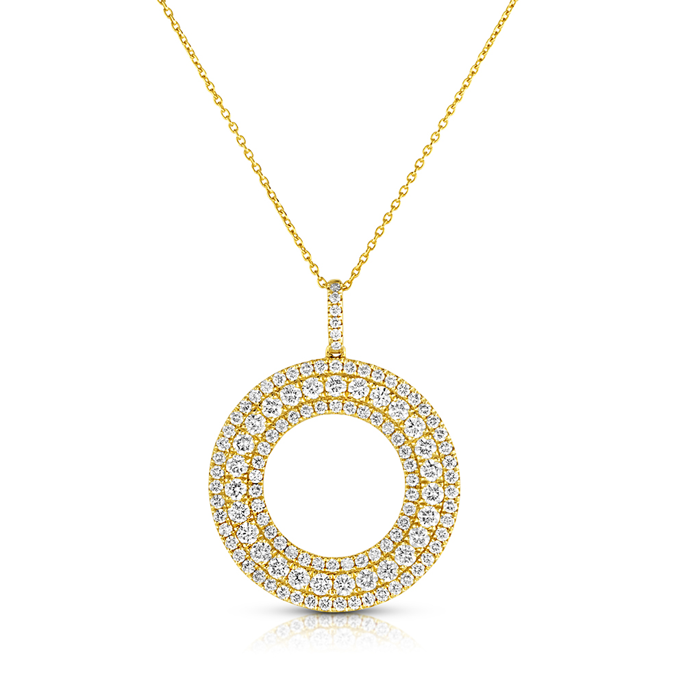 View Diamond 3 Row Pendant With Chain