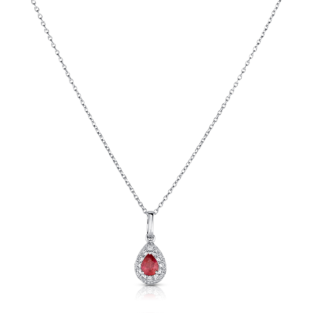 View Ruby And Diamond Pendant With Chain