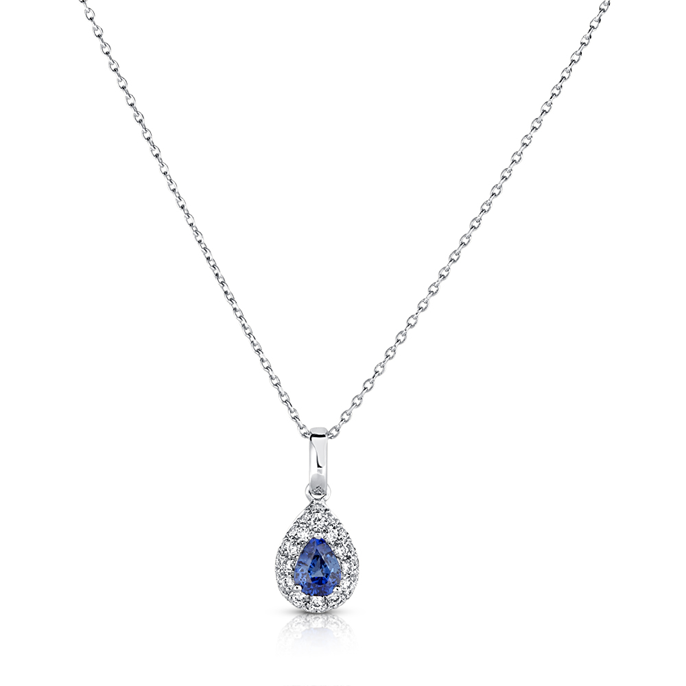 View Sapphire And Diamond Pendant With Chain