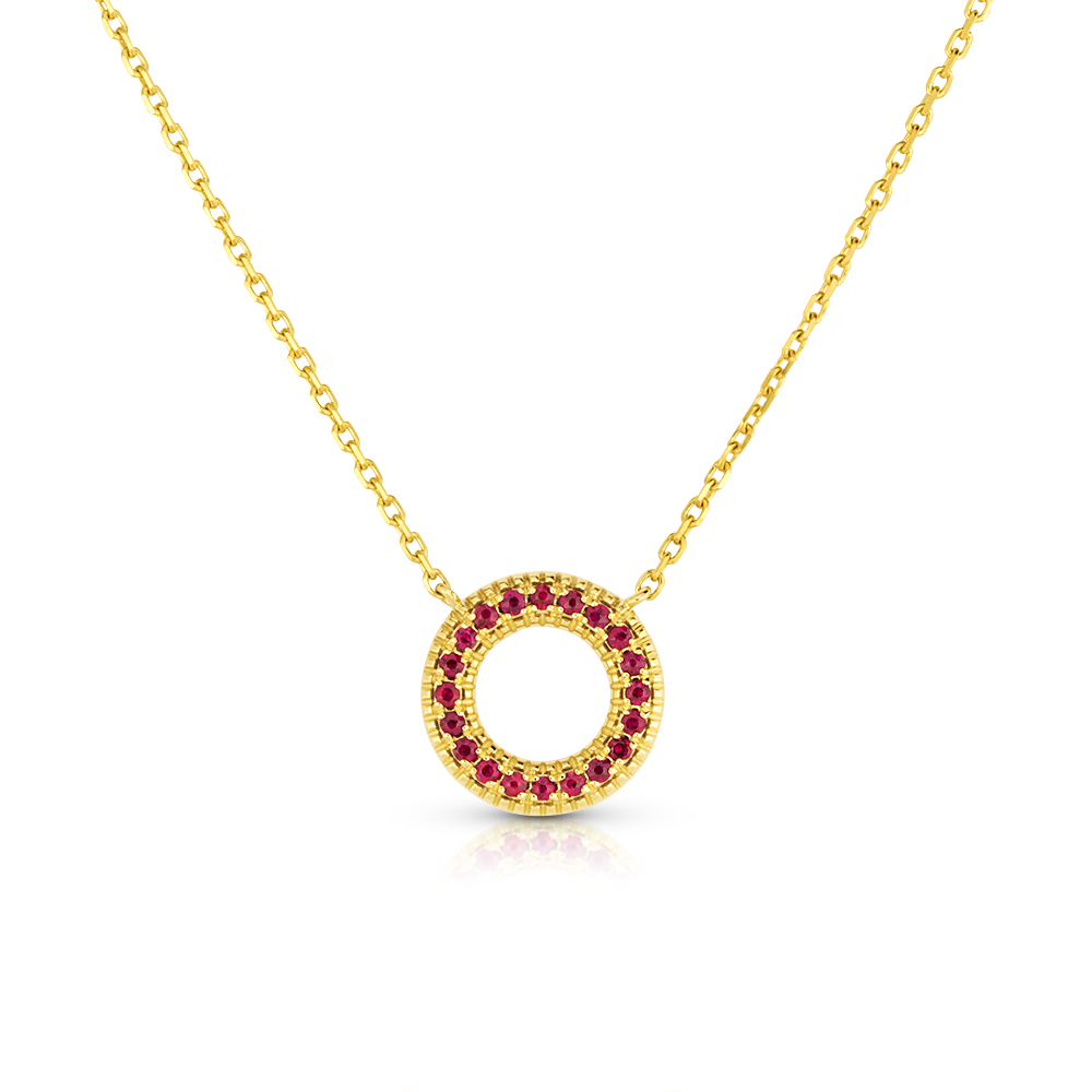 View Ruby Circle Pendant With Chain