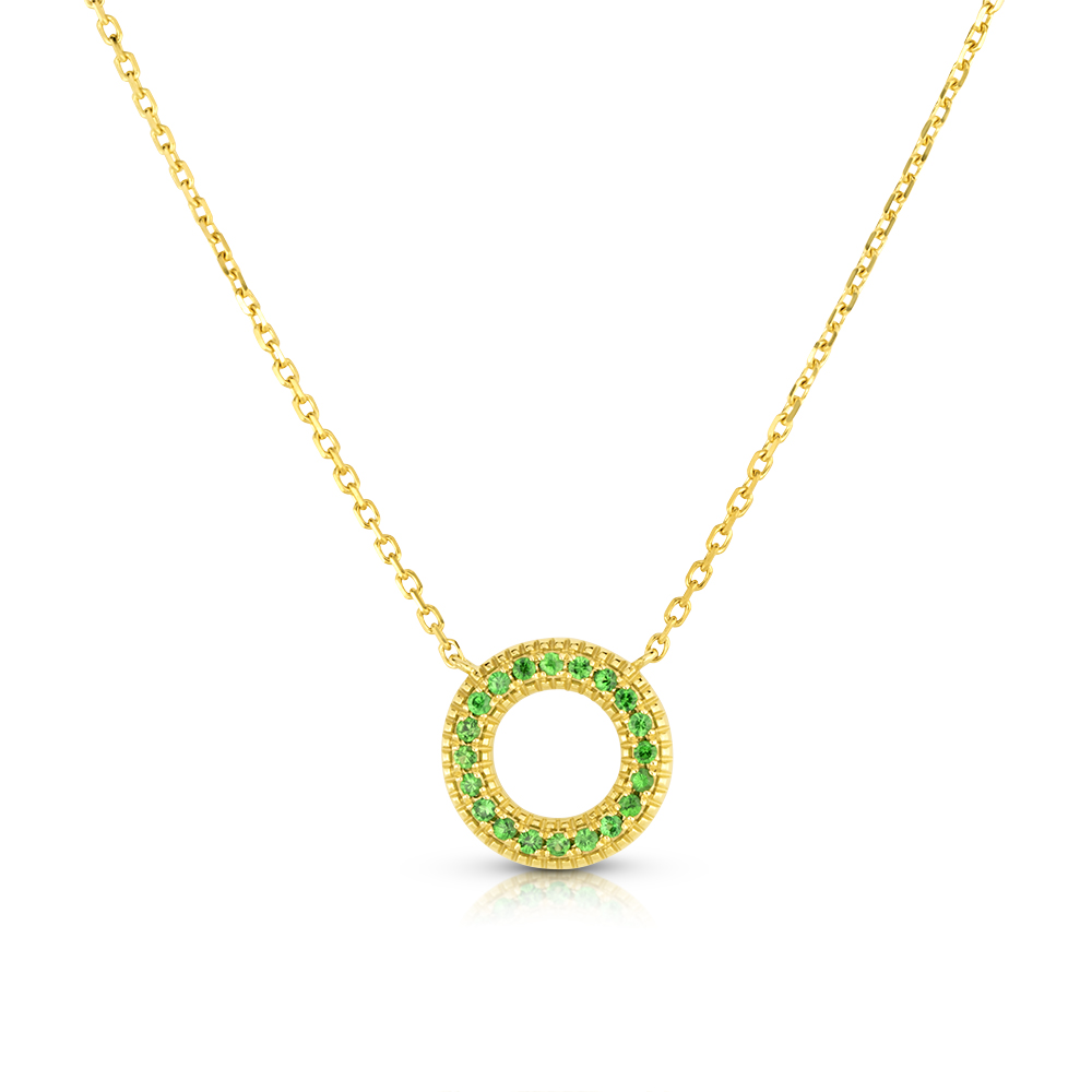 View Tsavorite Circle Pendant With Chain