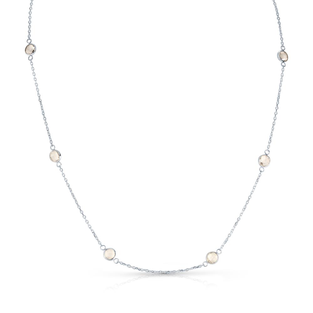 View White Topaz 10 Section Necklace