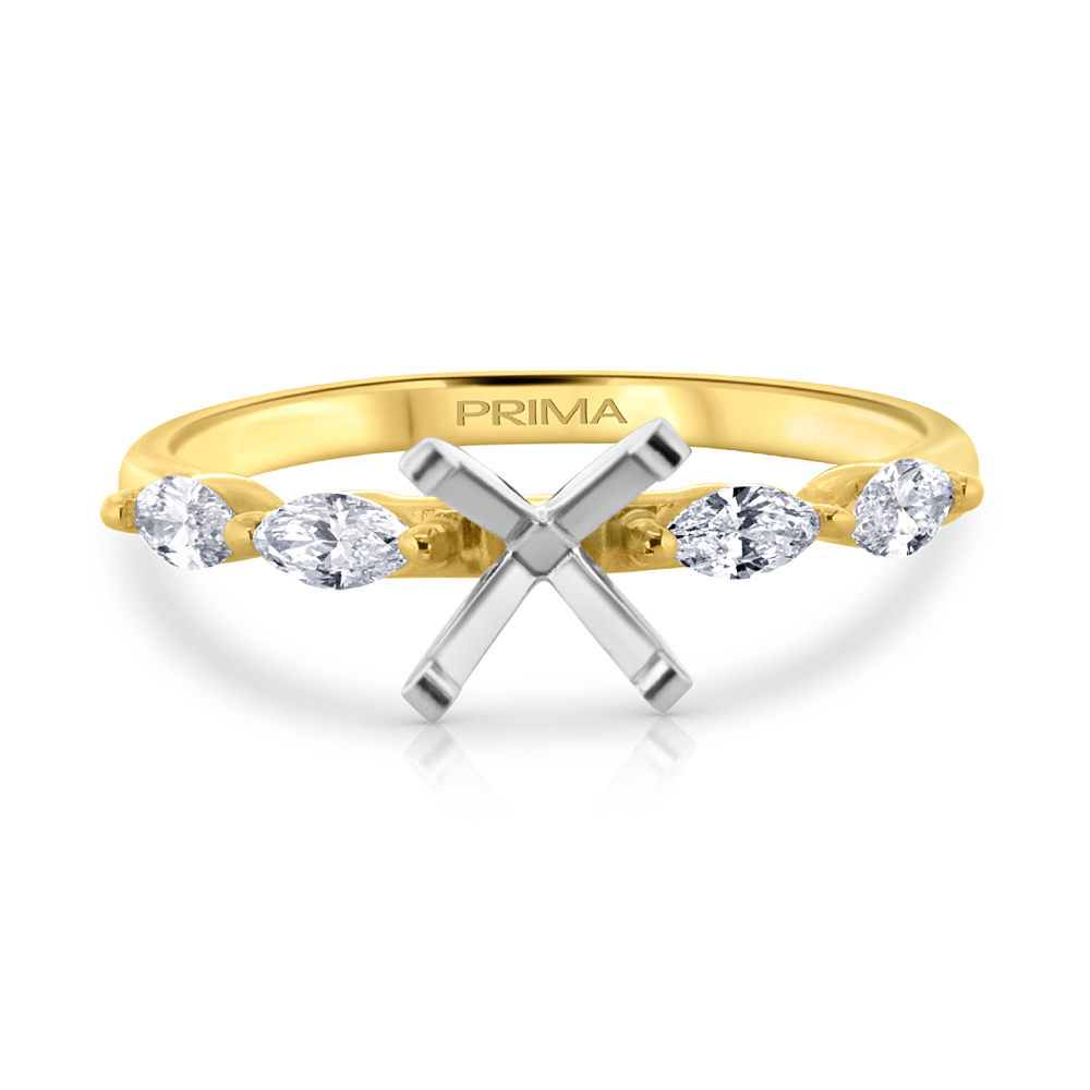 View Diamond Engagement Ring with Marquees