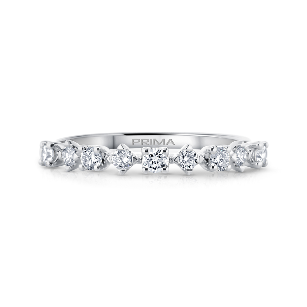 View Alternating Diamond Prong Set Band