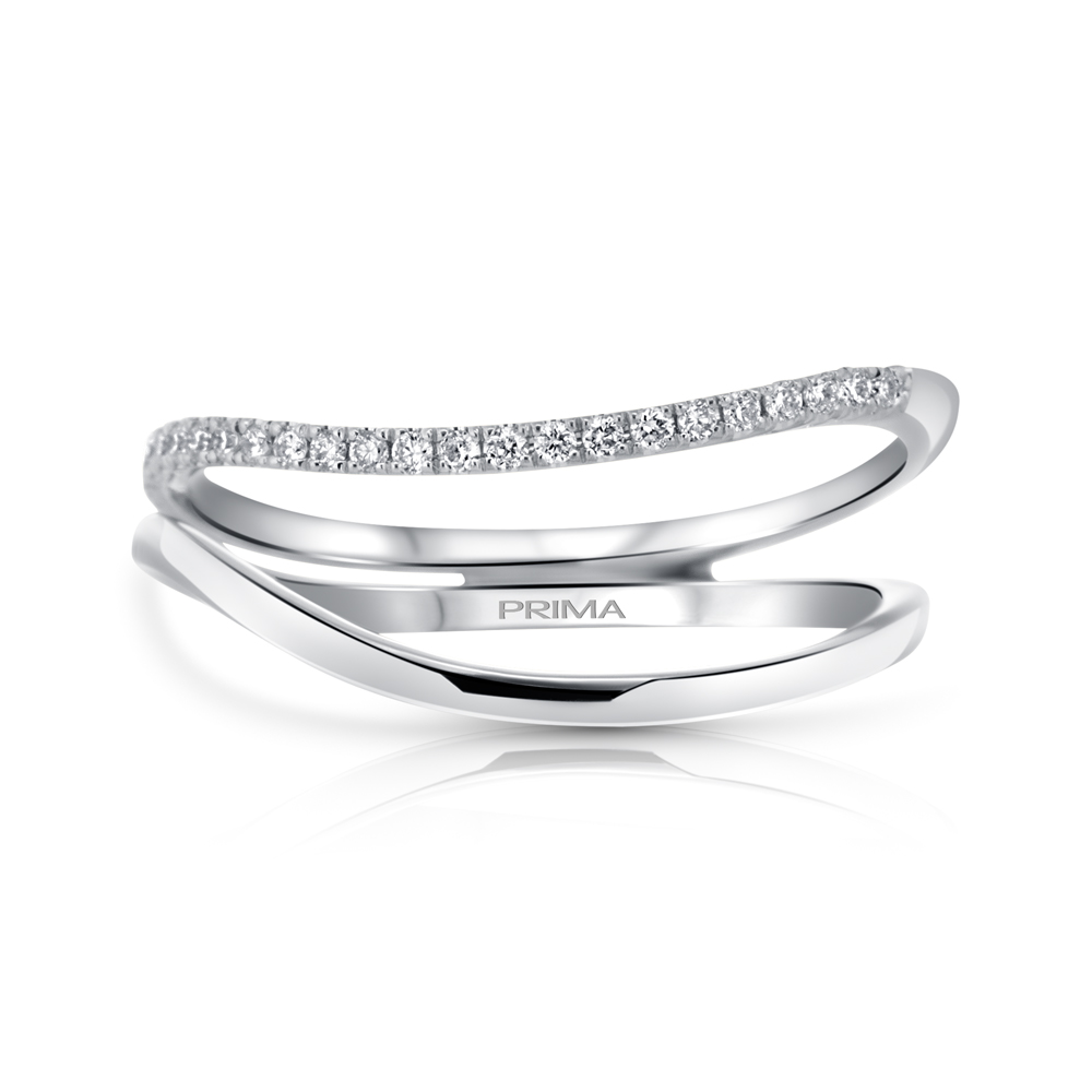 View Diamond 2 Row Wave Ring