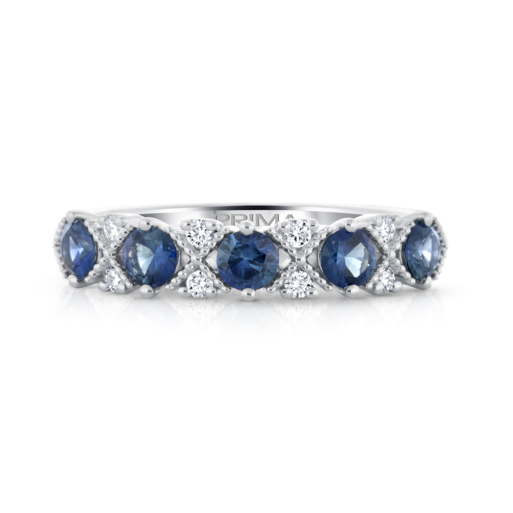 View 5 Sapphires and Diamonds Ring (X Style)